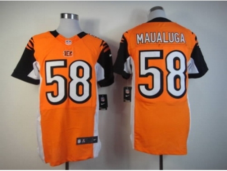 Nike Cincinnati Bengals 58 Rey Maualuga orange Elite NFL Jersey