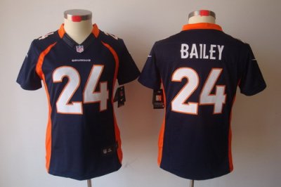 Women Nike Denver Broncos 24# Bailey Blue Color[NIKE LIMITED Jersey]