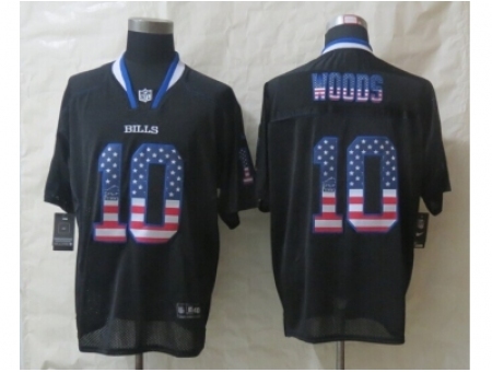 Nike Buffalo Bills 10 Robert Woods Black Elite USA Flag Fashion NFL Jersey