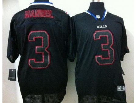 Nike Buffalo Bills 3 EJ Manuel Light Out Black Elite NFL Jersey