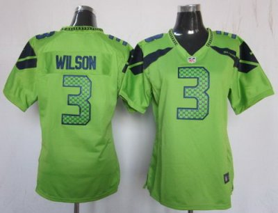 Women Nike Seattle Seahawks #3 Russell Wilso Green NFL Jerseys