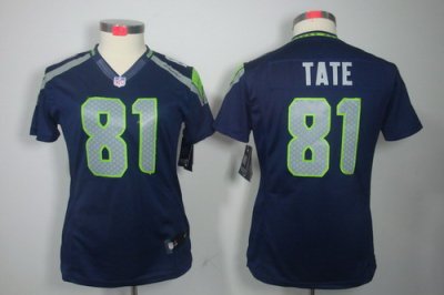 Women Nike Seattle Seahawks #81 Golden Tate Blue Color NFL LIMITED Jerseys