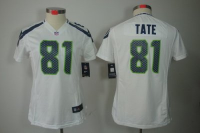 Women Nike Seattle Seahawks #81 Golden Tate White NFL LIMITED Jerseys