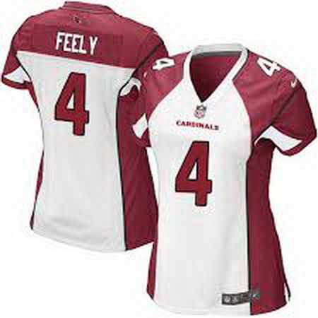 Women Nike Cardinals 4 Jay Feely White Game Jersey