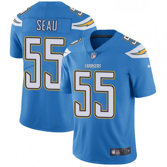 Youth Nike Los Angeles Chargers 55 Junior Seau Electric Blue Alternate Vapor Untouchable Limited Pla