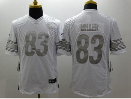 Nike Pittsburgh Steelers 83 Heath Miller White Limited Platinum 
