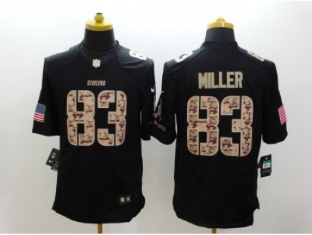 Nike Pittsburgh Steelers 83 Heath Miller black Limited Salute to Service NFL Jersey