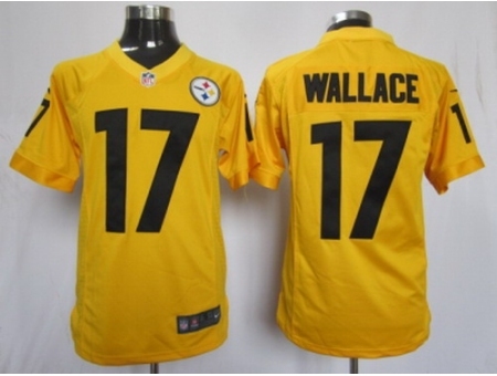 Nike Pittsburgh Steelers 17 Mike Wallace Yellow Limited NFL Jersey