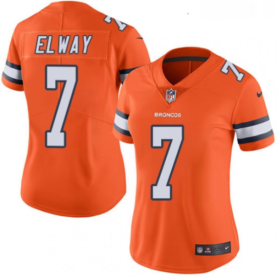 Womens Nike Denver Broncos 7 John Elway Elite Orange Rush Vapor Untouchable NFL Jersey