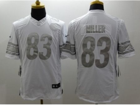 Nike pittsburgh steelers 83 Heath Miller White Game Platinum NFL Jersey