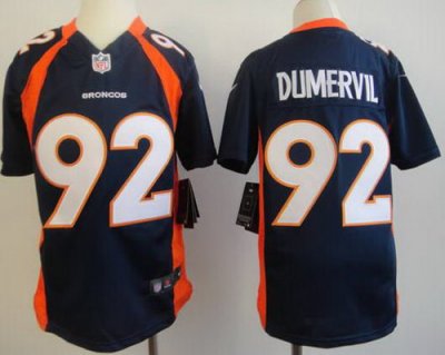 Youth Nike Denver Broncos 92# Elvis Dumervil Blue NFL Jerseys