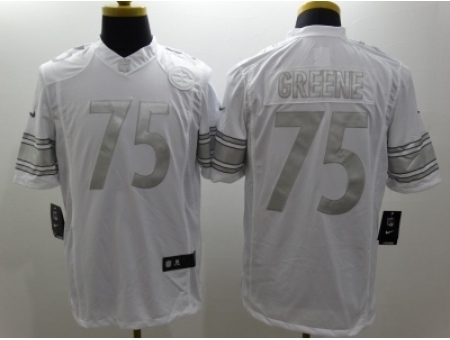 Nike pittsburgh steelers 75 Joe Greene White Game Platinum NFL Jersey