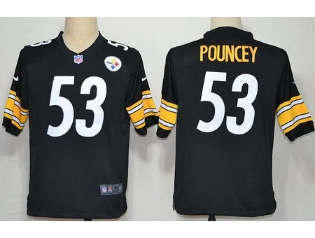 Nike Pittsburgh Steelers 53 Maurkice Pouncey Black Game NFL Jersey