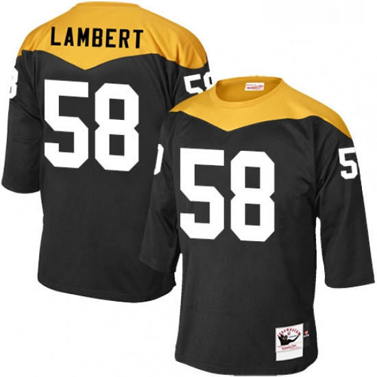 Mens Mitchell and Ness Pittsburgh Steelers 58 Jack Lambert Elite Black 1967 Home Throwback NFL Jerse