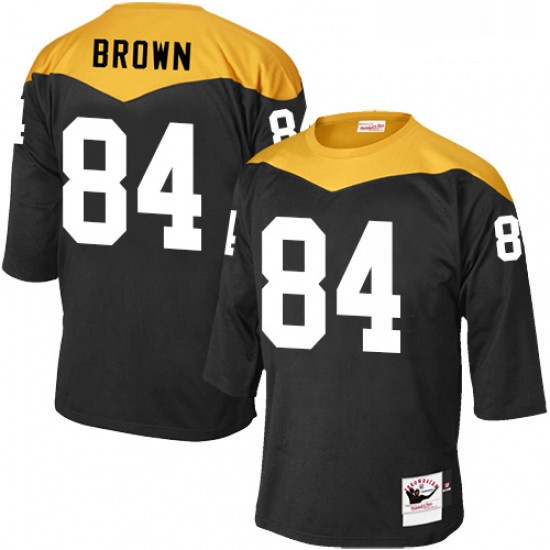 Mens Mitchell and Ness Pittsburgh Steelers 84 Antonio Brown Elite Black 1967 Home Throwback NFL Jers