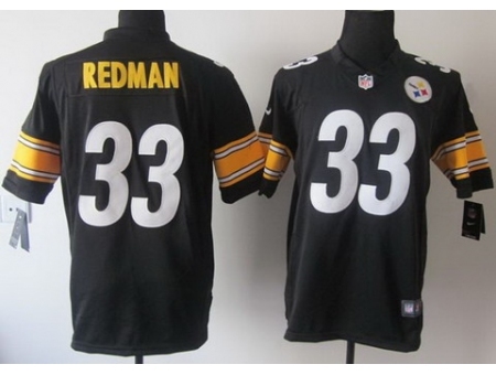 Nike Pittsburgh Steelers 33 Isaac Redman Black Game NFL Jersey