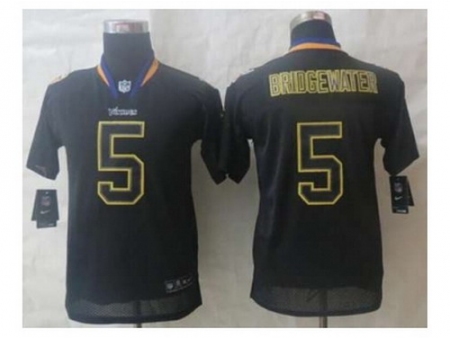 Nike Youth jerseys Minnesota Vikings #5 Bridgewater black[Elite lights out][bridgewater]