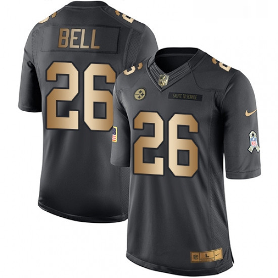 Youth Nike Pittsburgh Steelers 26 LeVeon Bell Limited BlackGold Salute to Service NFL Jersey