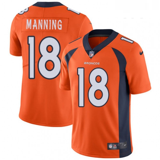 Youth Nike Denver Broncos 18 Peyton Manning Orange Team Color Vapor Untouchable Limited Player NFL J