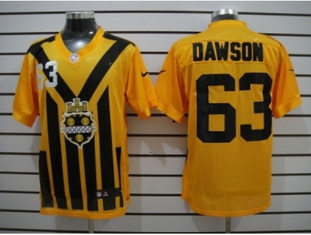 Nike Pittsburgh Steelers 63 Dermontti Dawson Yellow Elite 1933s Throwback NFL Jersey