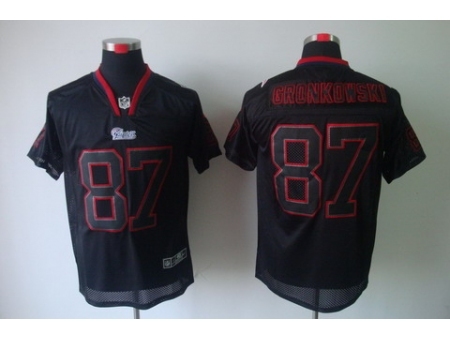 Nike New England Patriots 87 Rob Gronkowski Black Elite Lights Out NFL Jersey