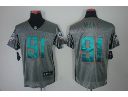 Nike Miami Dolphins 91 Cameron Wake Grey Elite Shadow NFL Jersey