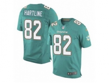 Nike Miami dolphins 82 Brian Hartline green Elite NFL Jersey