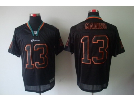 Nike Miami Dolphins 13 Dan Marino Black Elite Lights Out NFL Jersey