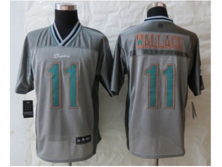 Nike Miami Dolphins 11 Mike Wallace Grey Elite Vapor NFL Jersey