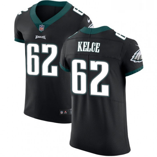 Mens Nike Philadelphia Eagles 62 Jason Kelce Black Alternate Vapor Untouchable Elite Player NFL Jers