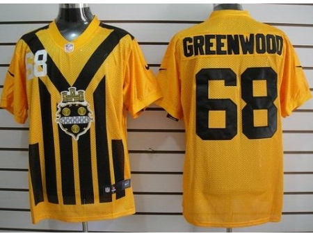 Nike Pittsburgh Steelers 68 L.C. Greenwood Yellow Elite 1933s Throwback NFL Jersey