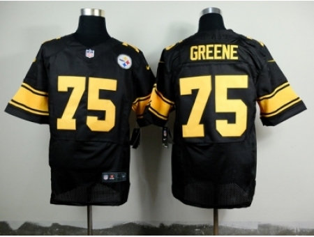 Nike Pittsburgh Steelers 75 joe greene Black Elite Gold No NFL Jersey