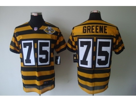 Nike Pittsburgh Steelers 75 Joe Greene Yellow Black Elite 80th Throwback NFL Jersey