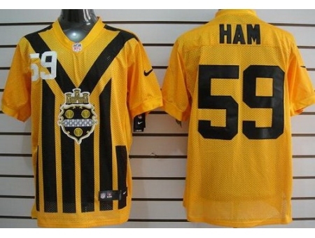 Nike Pittsburgh Steelers 59 Jack Ham Yellow Elite 1933s Throwback NFL Jersey