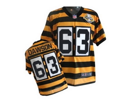 Nike Pittsburgh Steelers 63 Dermontti Dawson Yellow Black Elite 80TH Anniversary Throwback NFL Jerse