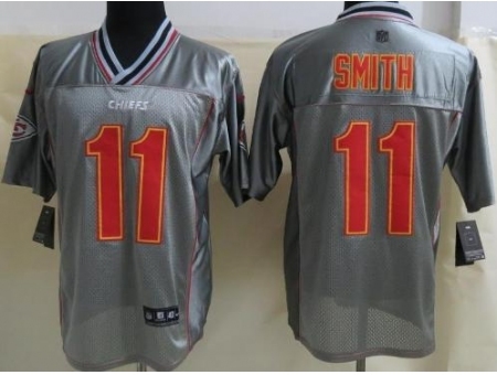 Nike Kansas City Chiefs 11 Alex Smith Grey Elite Vapor NFL Jersey