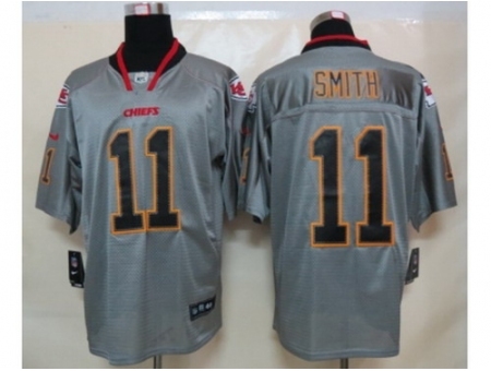 Nike Kansas City Chiefs 11 Alex Smith Grey Elite Lights Out NFL Jersey