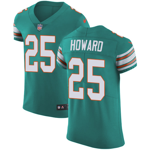 Nike Dolphins #25 Xavien Howard Aqua Green Alternate Mens Stitched NFL Vapor Untouchable Elite Jerse