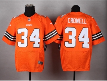 Nike Cleveland Browns 34 Isaiah Crowell orange Elite NFL Jersey