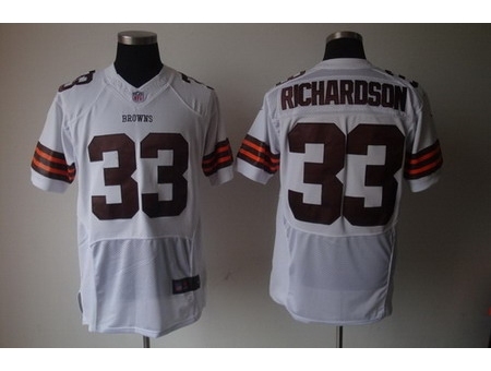 Nike Cleveland Browns 33 Trent Richardson White Elite NFL Jersey