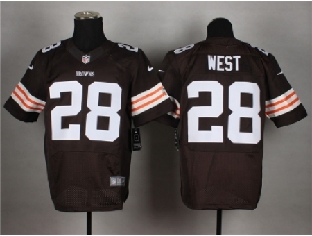 Nike Cleveland Browns 28 Terrance West Brown Elite NFL Jersey