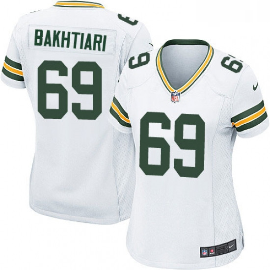 Womens Nike Green Bay Packers 69 David Bakhtiari Game White NFL Jersey