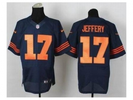 Nike Chicago Bears 17 Alshon Jeffery blue Elite number orange NFL Jersey