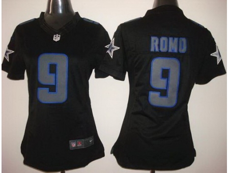 Women Nike Dallas Cowboys 9 Tony Romo Black Impact Limited Jerseys