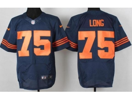 Nike Chicago Bears 75 Kyle Long Blue Elite Orange Number NFL Jersey