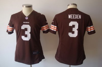 Women Nike NFL Cleveland Browns #3 Brandon Weeden Brown Jerseys