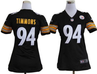 Nike Women NFL Pittsburgh Steelers #94 Lawrence Timmons Black Jerseys