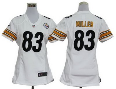 Women Pittsburgh Steelers 83# Heath Miller White Jerseys