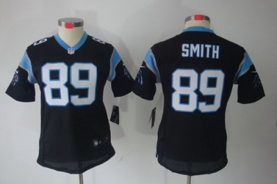 Women Nike Carolina Panthers #89 Steve Smith Black[Women Limited Jerseys]