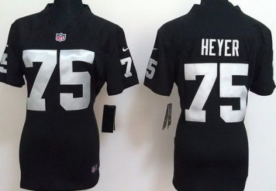 Women Nike Oakland Raiders #75 Stephon Heyer Black Nike NFL Jerseys